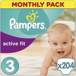 Pampers Active Fit Monthly Pack No 3 (4-9 Kg) 204τμχ