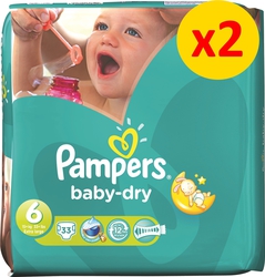 Pampers Baby Dry Double Pack Νο 6 (15+kg) 2*33τμχ