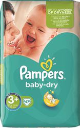 Pampers Baby Dry No 3+ (5-10kg) 47τμχ