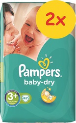 Pampers Baby Dry Double Pack No 3+ (6-10kg) 2*47τμχ
