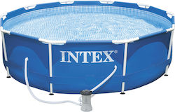 Intex Πισίνα Στρογγυλή με Μεταλλικό Σκελετό Μπλε