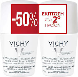 Vichy Soothing für empfindliche & enthaarte Haut Deodorant 48h als Roll-On 2x50ml