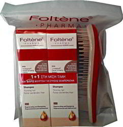 Foltene Women Shampoo Thinning Hair 2x200ml & Βούρτσα