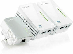 TP-LINK TL-WPA4220T KIT v1 Powerline Τριπλό για Ασύρματη Σύνδεση Wi‑Fi 4 και 2 Θύρες Ethernet