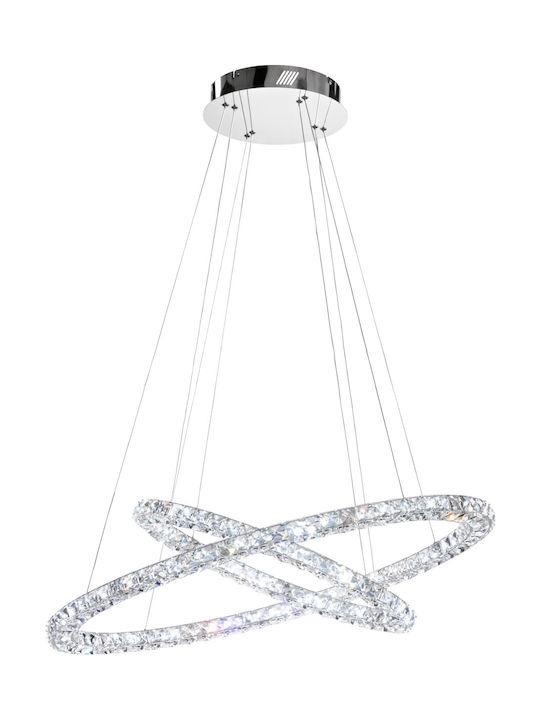 Eglo Toneria Hängende Deckenleuchte LED mit Kristallen Silber