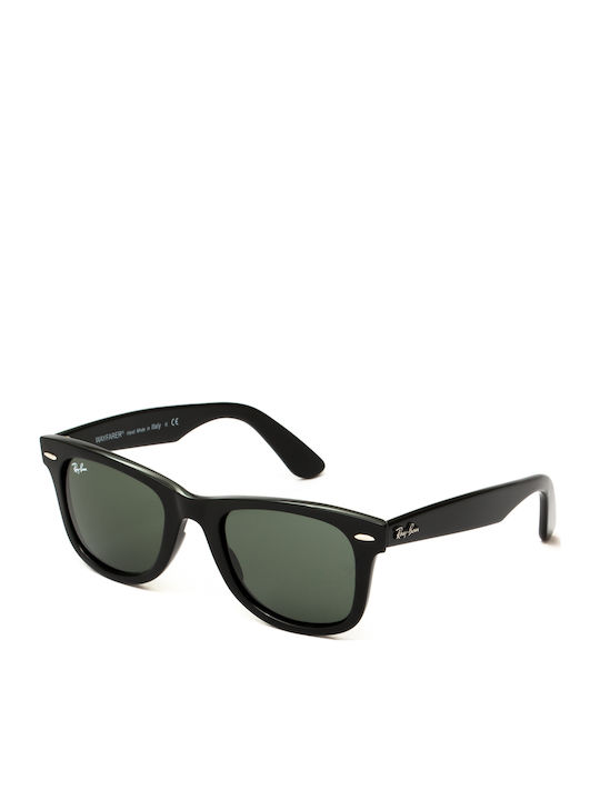 Ray Ban Wayfarer Ease Слънчеви очила с Черно Пластмасов Рамка и Зелен Леща RB4340 601