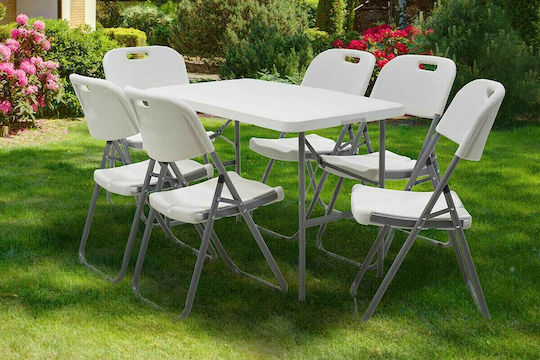 Τραπέζι Catering Rodeo Πτυσσόμενο 122x60x74 Λευκό
