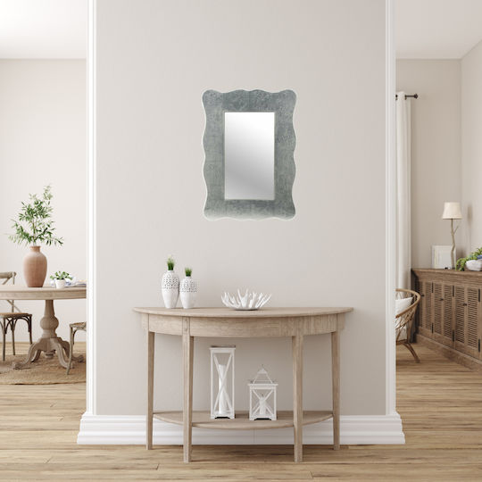 Inart Правоъгълен Сребрист Огледало 80x60см