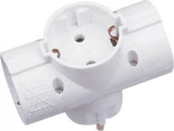 Topelcom ODL-153 HGI 3-Outlet T-Shaped Wall Plug White