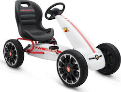 Abarth 500 Mega Kids Foot-to-Floor Go Kart One-Seater with Pedal Licensed White