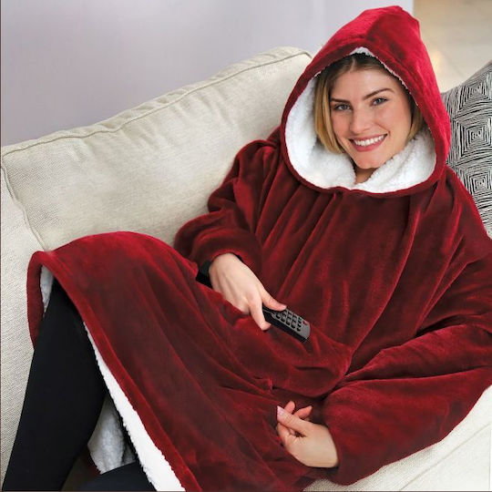 Ontel Huggle Plush Κουβέρτα με Μανίκια 70x90εκ. Κόκκινη