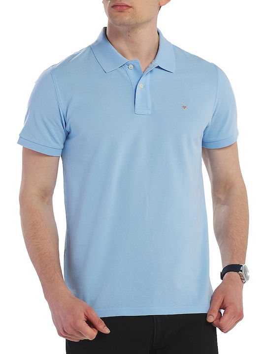 Gant Bluza pentru bărbați cu mâneci scurte Polo Pacific Blue