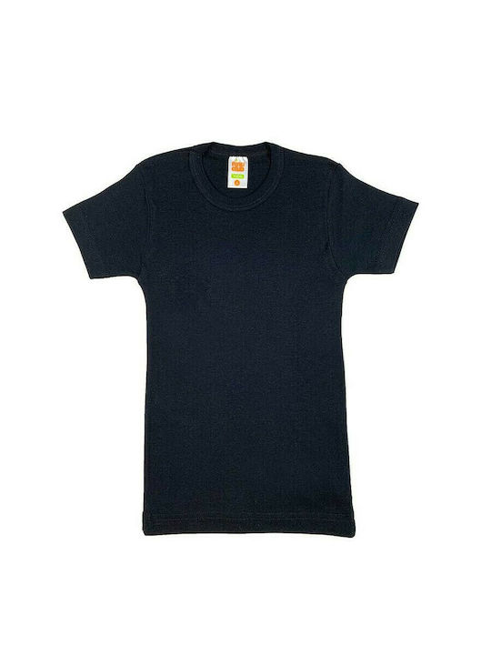 Nina Club Kids Undershirts Short Sleeves Black 1pcs