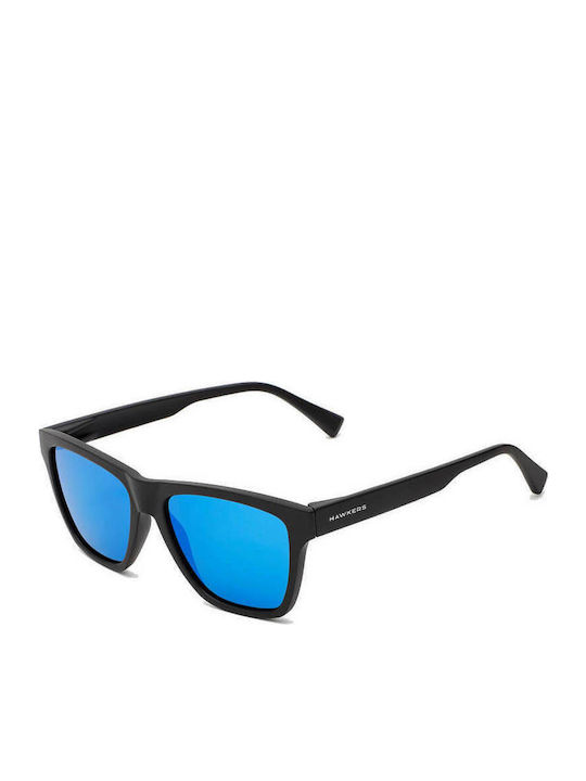 Hawkers One Lifestyle Sunglasses with Rubber Black Polarized Sky Plastic Frame and Black Polarized Lens