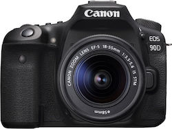 Canon DSLR Camera EOS 90D Crop Frame Kit (EF-S 18-55mm F3.5-5.6 IS STM) Black