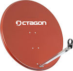 Octagon Satellite Dish 65cm Red
