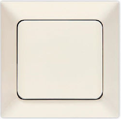 Eurolamp Recessed Electrical Lighting Wall Switch with Frame Basic Beige