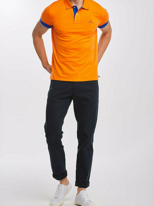 Gant Мъжка блуза с къс ръкав Поло Оранжев