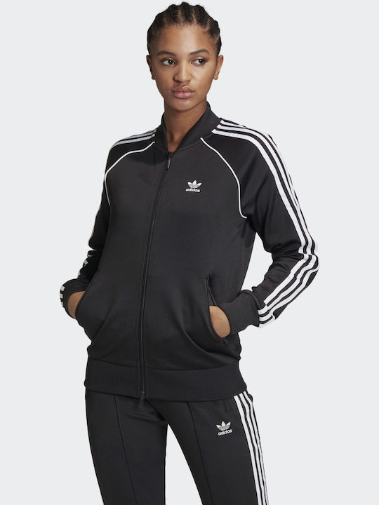 Adidas Primeblue Superstar Jachetă de femei Jachetă sport Negru