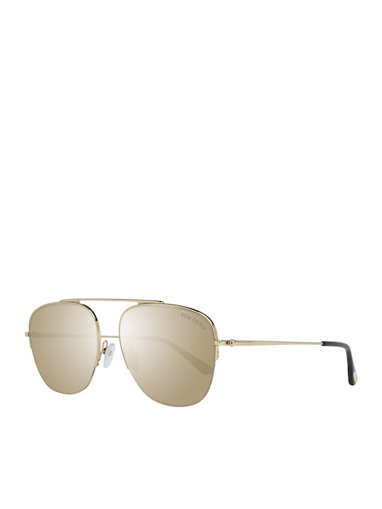 Tom Ford Abott Sonnenbrillen mit Gold Rahmen und Gold Spiegel Linse TF667 30G
