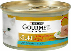 Purina Gourmet Gold Nasses Katzenfutter für Katze in Dose mit Thunfisch 6x85gr