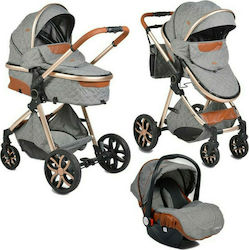 Cangaroo Alma 3 in 1 Adjustable 3 in 1 Baby Stroller Suitable for Newborn Dark Grey 7.5kg 108048
