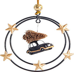 Στολίδι Αυτοκίνητο Μεταλλικό Μαύρο 9x9cm