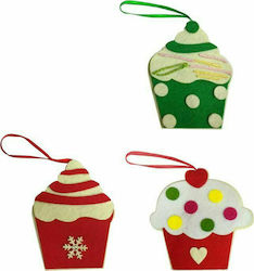 Στολίδι Cupcake Τσόχινο 10x12cm (Διάφορα Σχέδια)