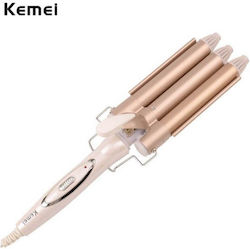 Kemei KM-1010 Rose Gold Преса за Коса за вълнообразна коса 22мм 45W KM-1010