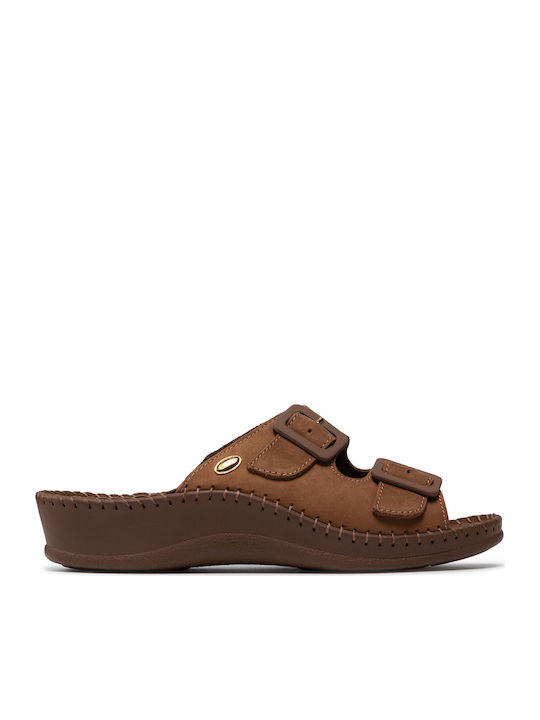 Scholl Leather Women's Sandals Tabac Brown