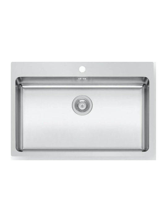 Maidtec Ledge Drop-In Kitchen Inox Brushed Sink L76xW50.5cm Silver