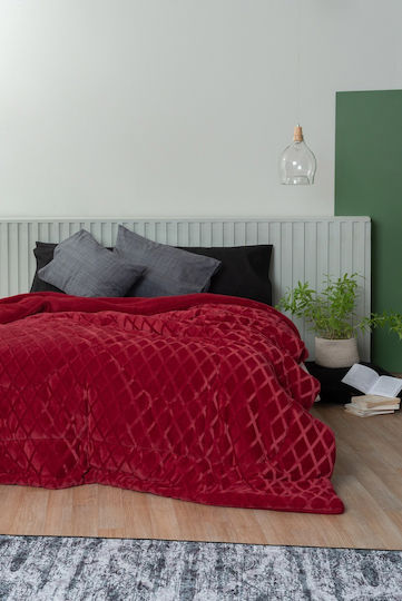 Palamaiki Κουβερτοπάπλωμα Υπέρδιπλο 240x260εκ. Nadine Red