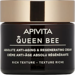 Apivita Queen Bee Absolute Anti Aging & Regenerating & Cadou Laptop Case Rich Cremă Față Ziua pentru Hidratare, Anti-îmbătrânire și Tonifiere 50ml