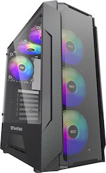 Darkflash LEO Gaming Midi Tower Κουτί Υπολογιστή με Πλαϊνό Παράθυρο Μαύρο