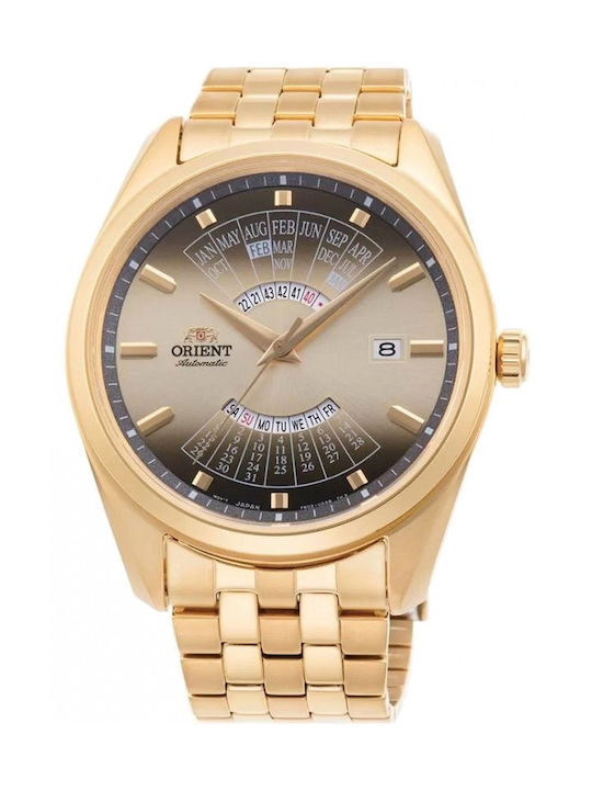 Orient Ρολόι Χρονογράφος Αυτόματο με Χρυσό Μεταλλικό Μπρασελέ