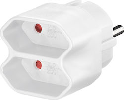 Goobay 2-Outlet T-Shaped Wall Plug White