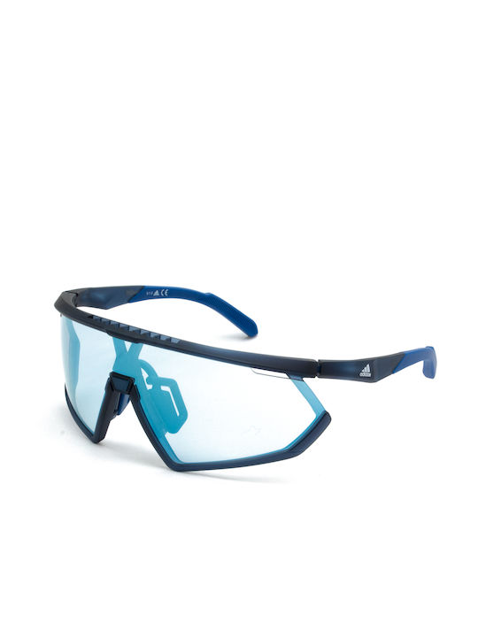 Adidas Мъжки Слънчеви очила с Син Пластмасов Рамка SP0001 91V