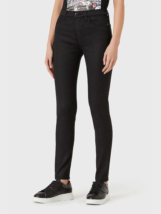 Emporio Armani High Waisted Women Jean Skinny Fit Black