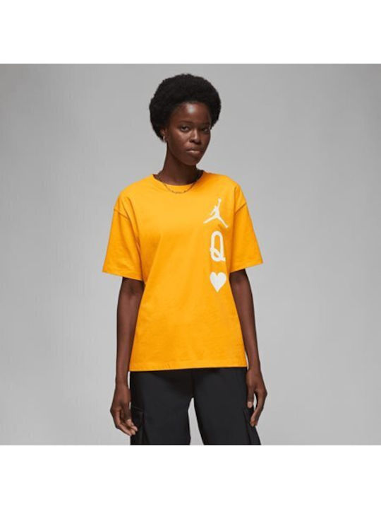 Jordan Αθλητικό Γυναικείο T-shirt Κίτρινο με Στάμπα