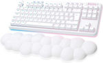 Logitech G715 Безжична Геймърска Mechanical Keyboard Без ключове с GX Браун превключватели и RGB подсветка (Английска US) Бял