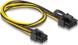 DeLock 6-Pin PCIe - 6+2 Pin PCIe Kabel 0.5m Gelb (83004)