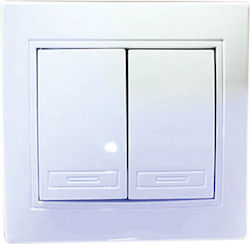 AGC Recessed Electrical Lighting Wall Switch with Frame Basic White 30601347