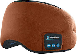 Travel Music Eye Cover Μάσκα Ύπνου Πολυεστερική με Bluetooth Ακουστικά Καφέ