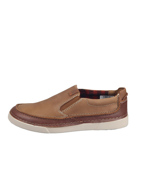 Clarks Gereld Step Δερμάτινα Ανδρικά Casual Παπούτσια Tan Leather