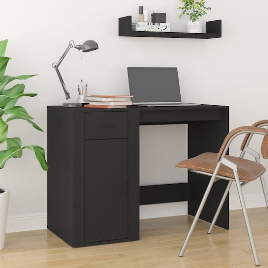 Schreibtisch 100x49x75cm Black Velvet-Black Metal