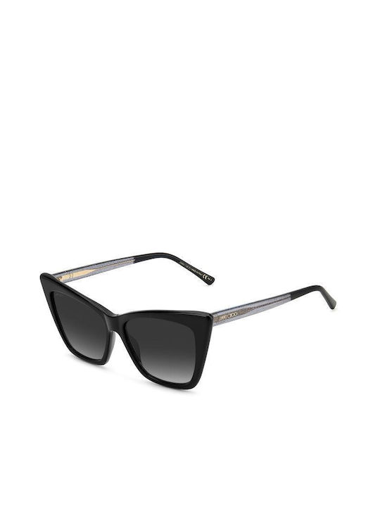 Jimmy Choo Sonnenbrillen mit Schwarz Rahmen und Schwarz Verlaufsfarbe Linse Lucine/S 807/9O