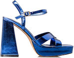 Envie Shoes Γυναικεία Πέδιλα σε Μπλε Χρώμα