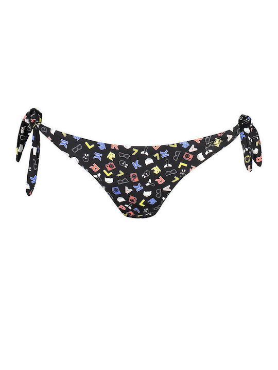 Karl Lagerfeld KL20WBT16 Bikini Slip με Κορδονάκια Μαύρο Skroutz gr
