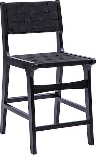 Ξύλινο Σκαμπό Μπαρ Ridley Μαύρο 48x54x97cm
