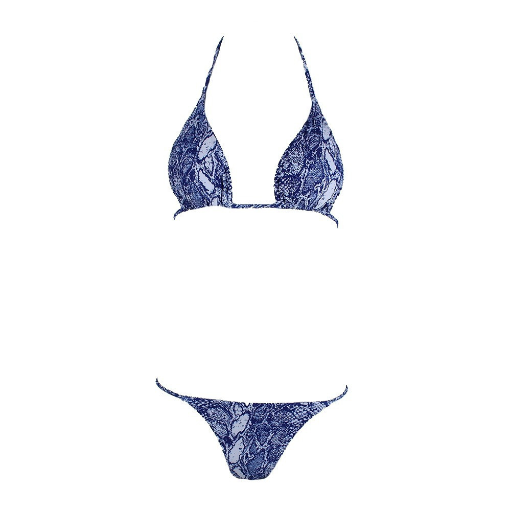 Famous Shoes Set Bikini Animal Print Τριγωνάκι CP20289 DARK BLUE